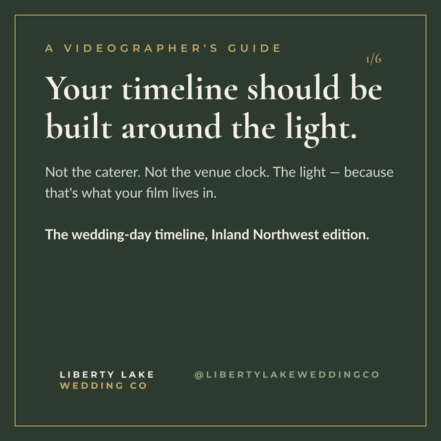 The Golden Hour Wedding-Day Timeline — free PDF from Liberty Lake Wedding Co